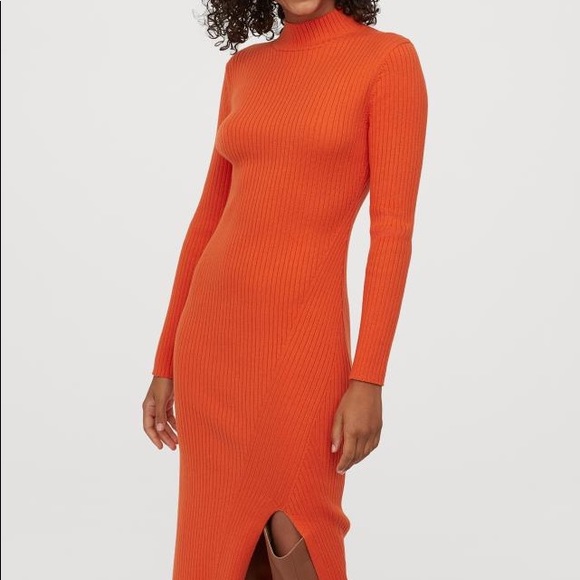Orange H&M Fitted Knit Dress - Picture 5 of 5